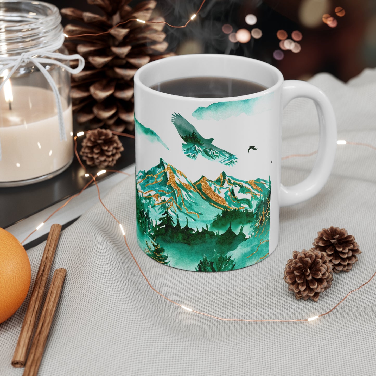 Mountain Scene Ceramic Mug 11oz