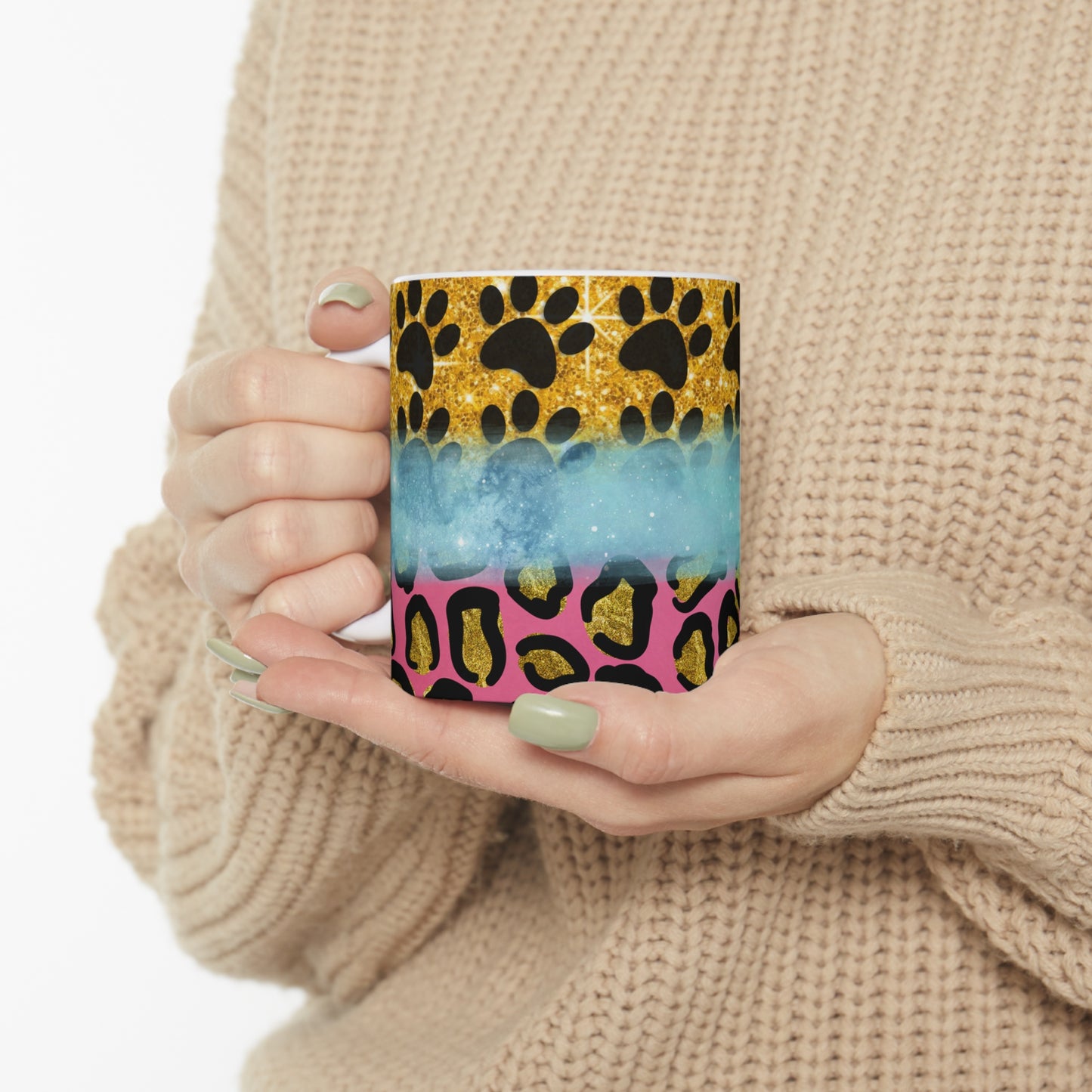 Paws and Animal Print Ceramic Mug 11oz