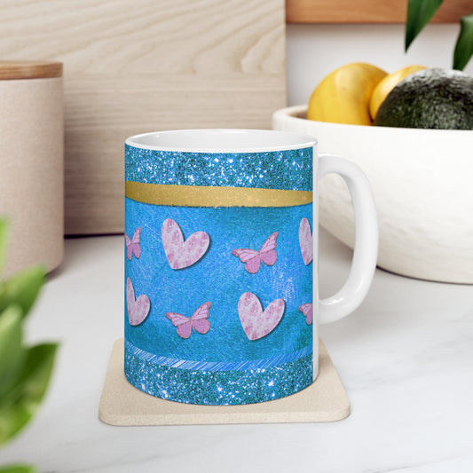 Hearts and Butterflies Ceramic Mug 11oz
