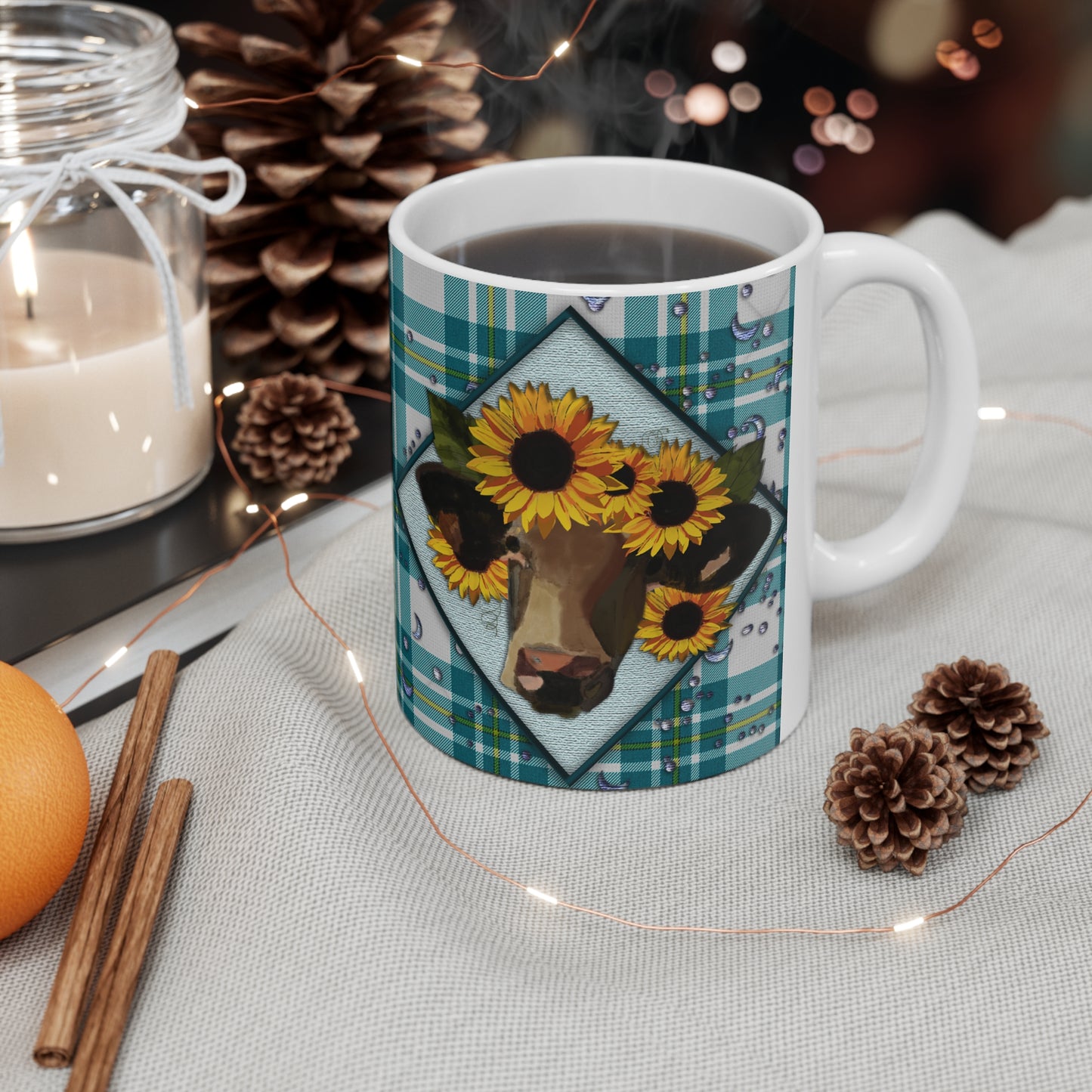 Farmhouse Cow Ceramic Mug 11oz