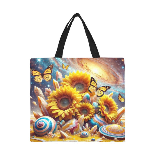 Sunflowers All Over Print Canvas Tote Bag - Large