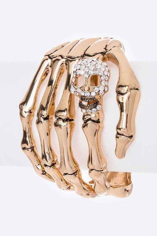 Skeleton Hand Skull Bangle