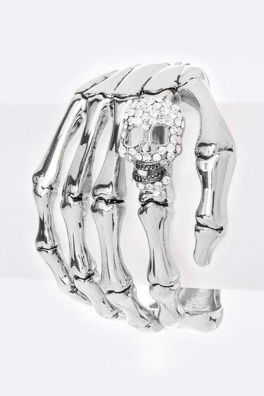 Skeleton Hand Skull Bangle