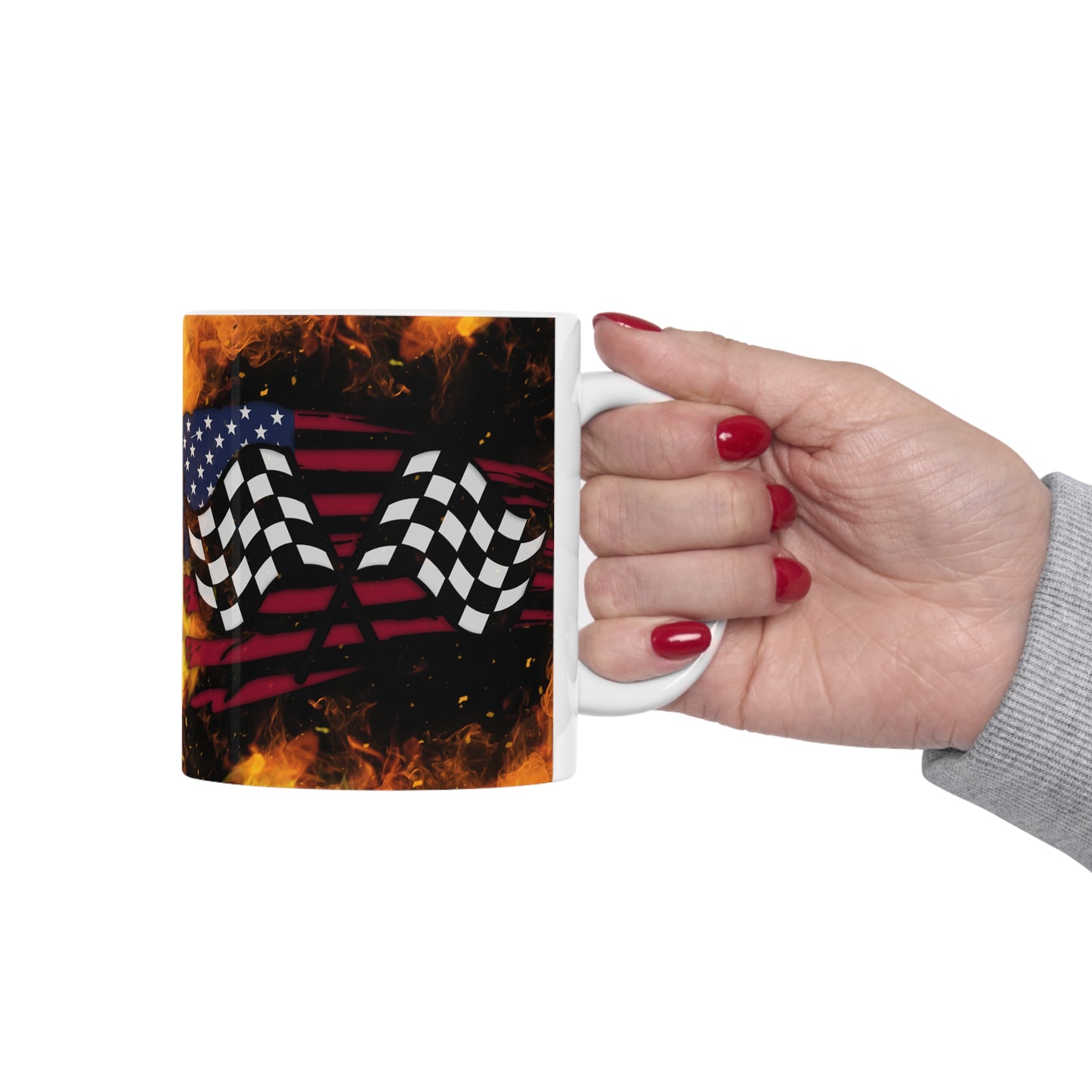 Firefighter Flags Ceramic Mug 11oz