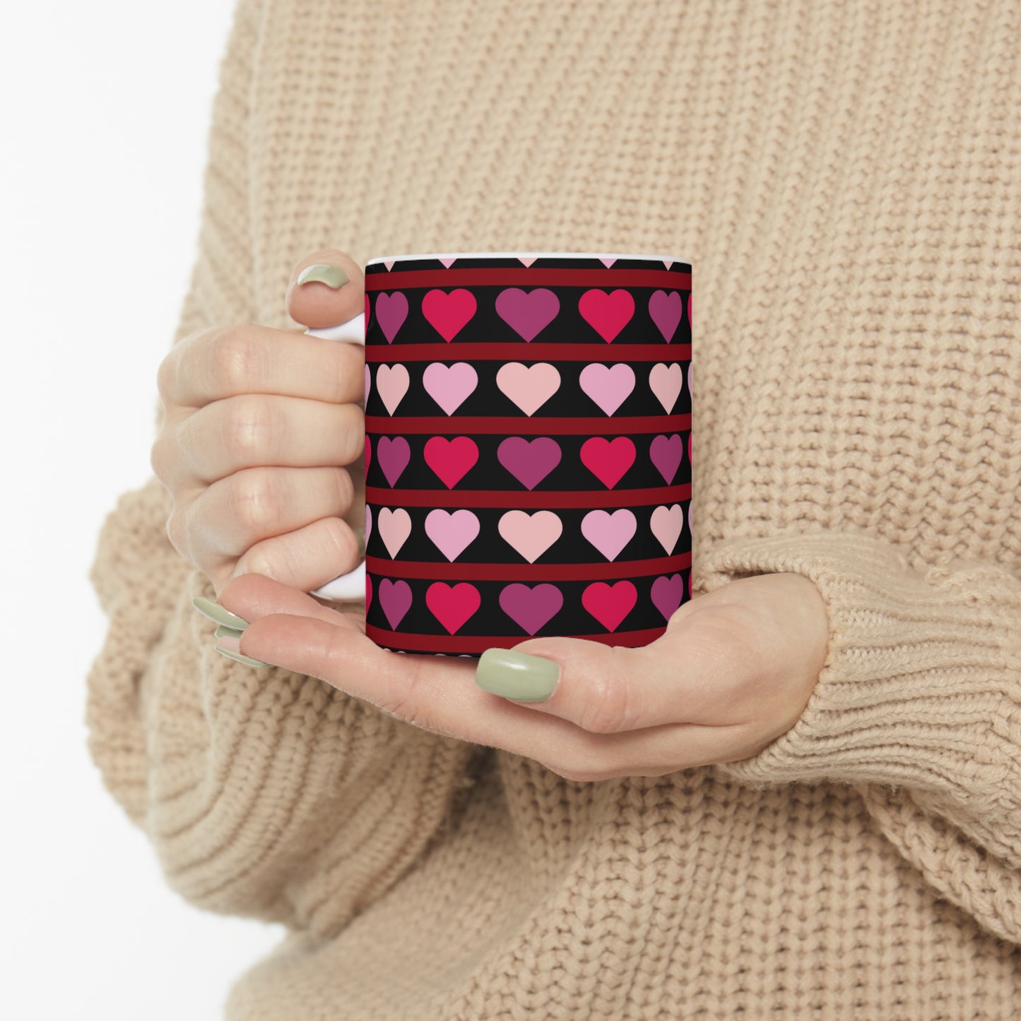 Hearts Ceramic Mug 11oz