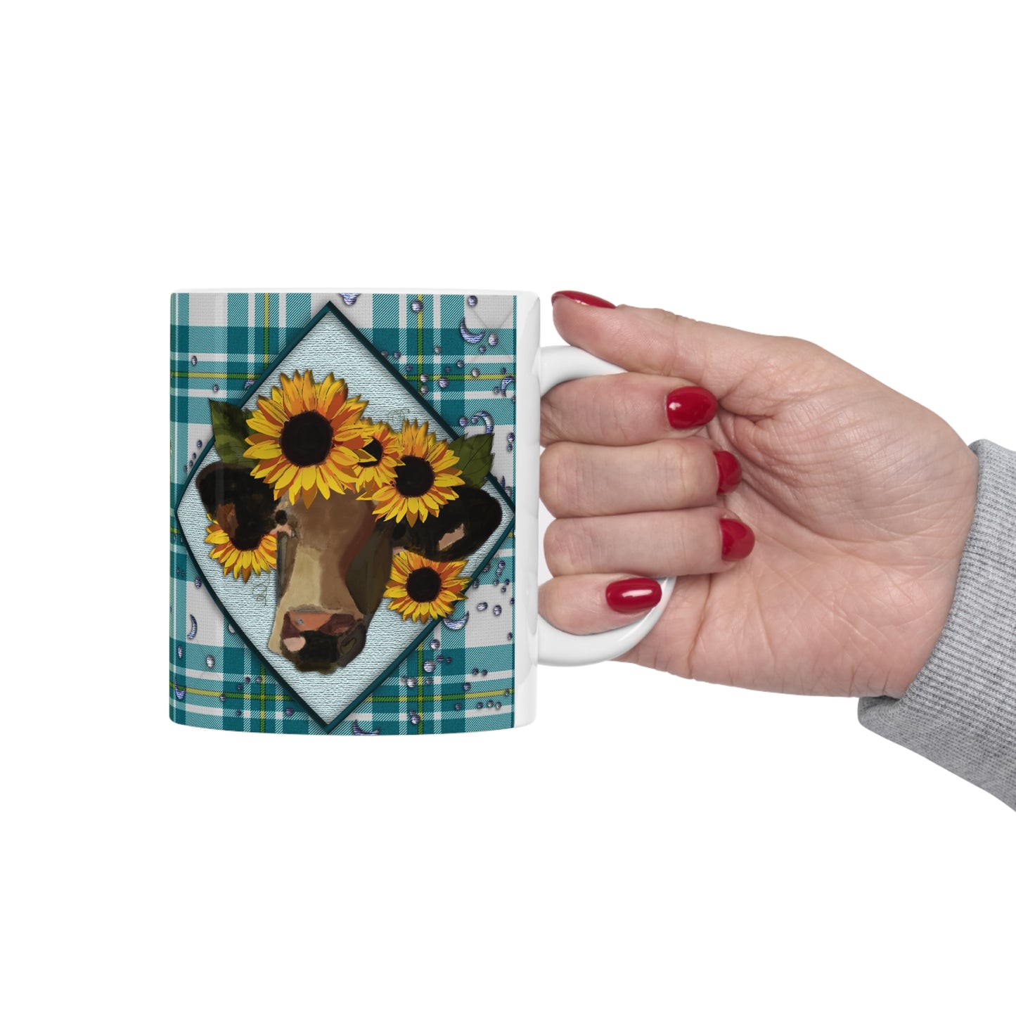 Farmhouse Cow Ceramic Mug 11oz