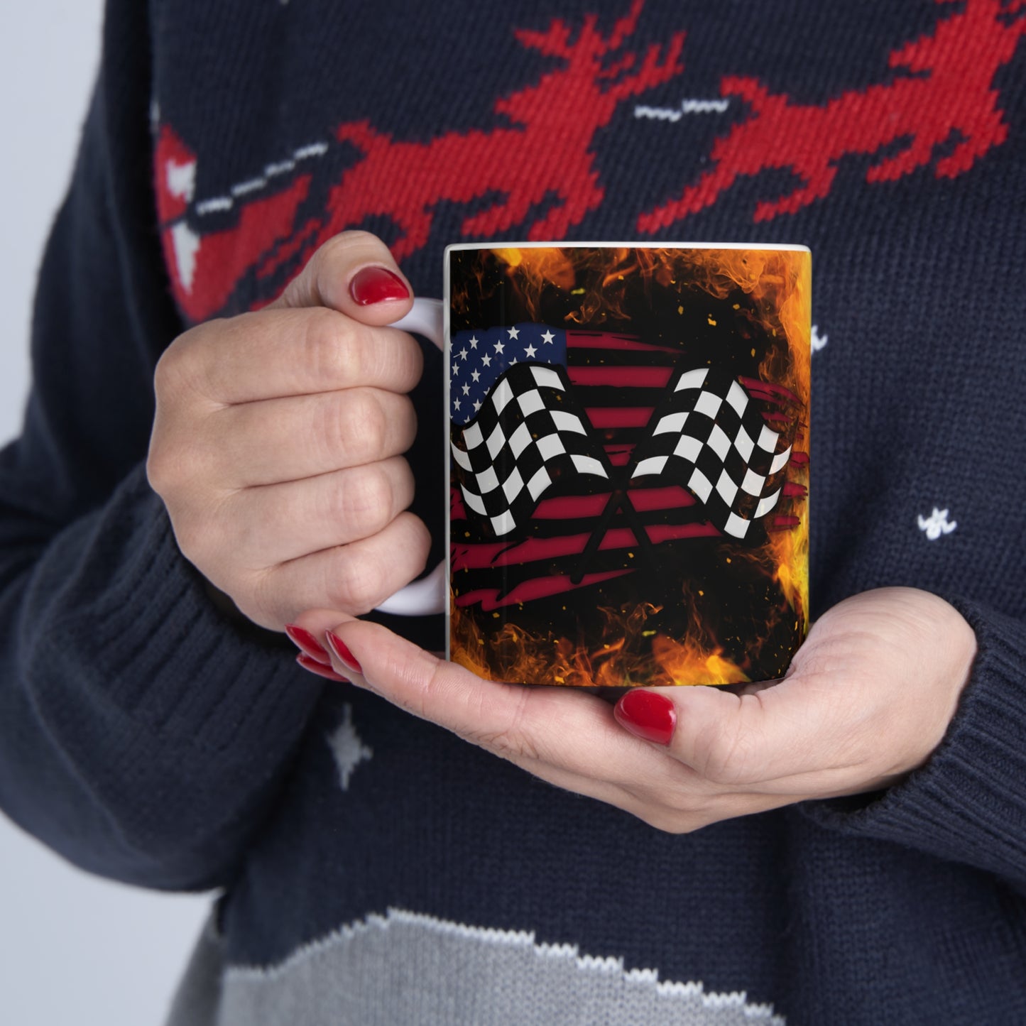Firefighter Flags Ceramic Mug 11oz