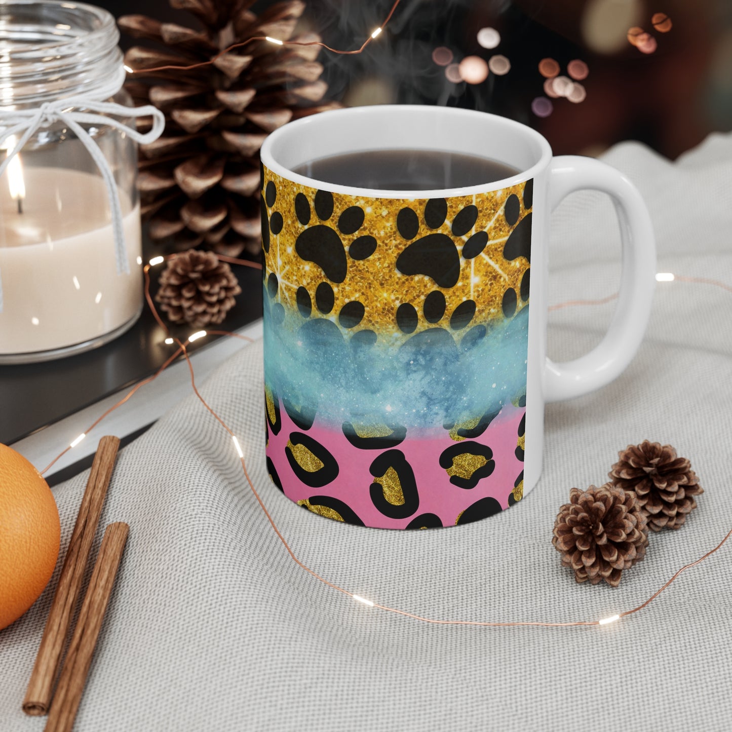 Paws and Animal Print Ceramic Mug 11oz