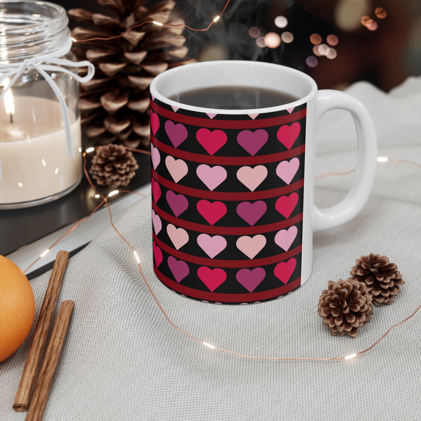 Hearts Ceramic Mug 11oz