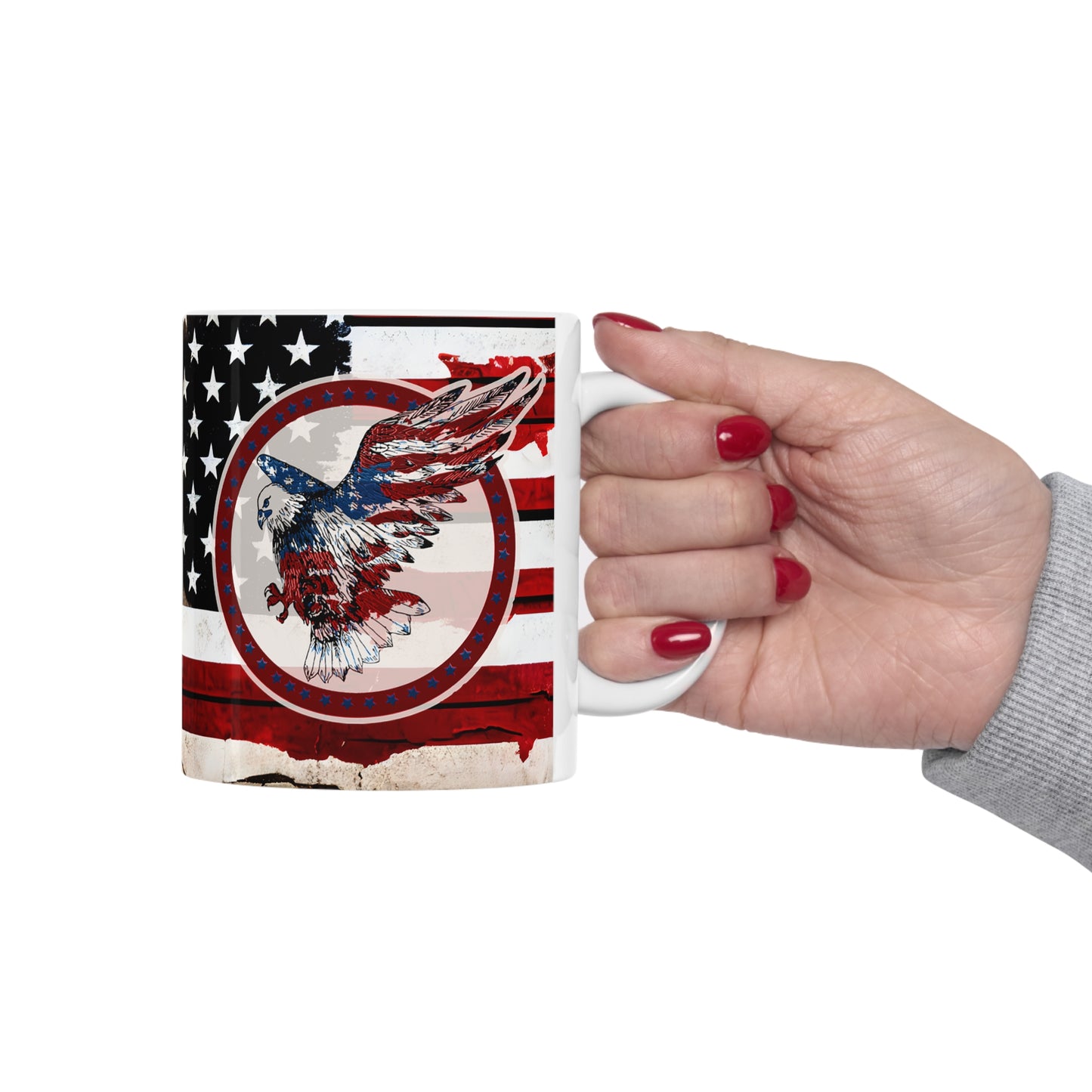 American Eagle and Flag Ceramic Mug 11oz