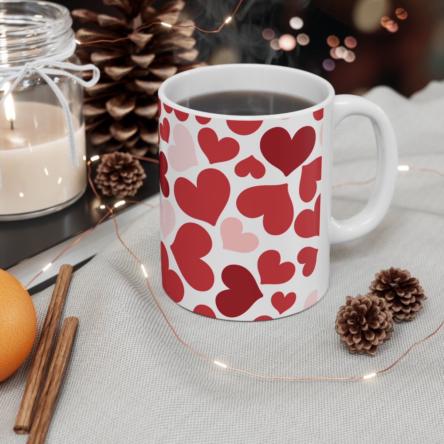 Hearts Ceramic Mug 11oz
