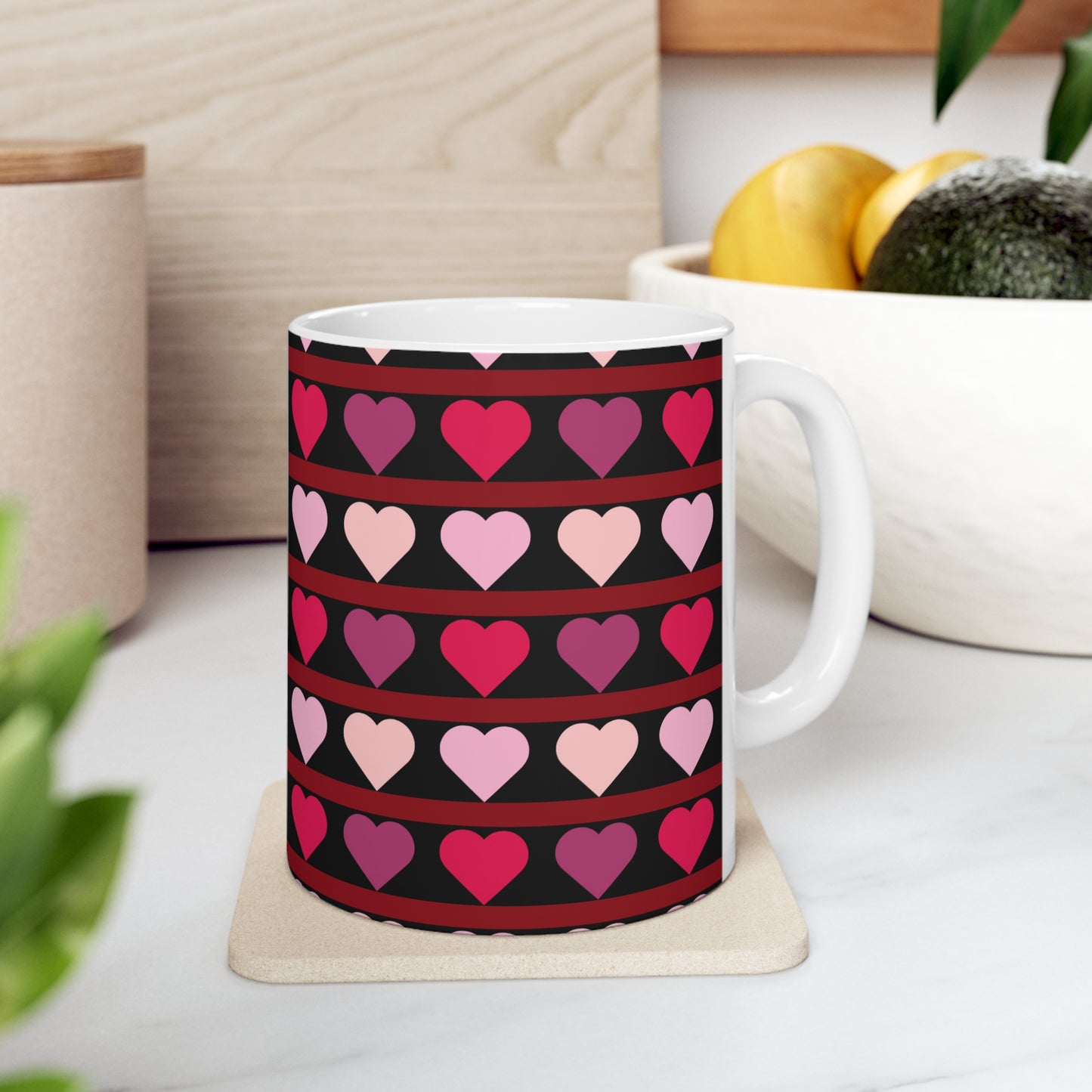 Hearts Ceramic Mug 11oz