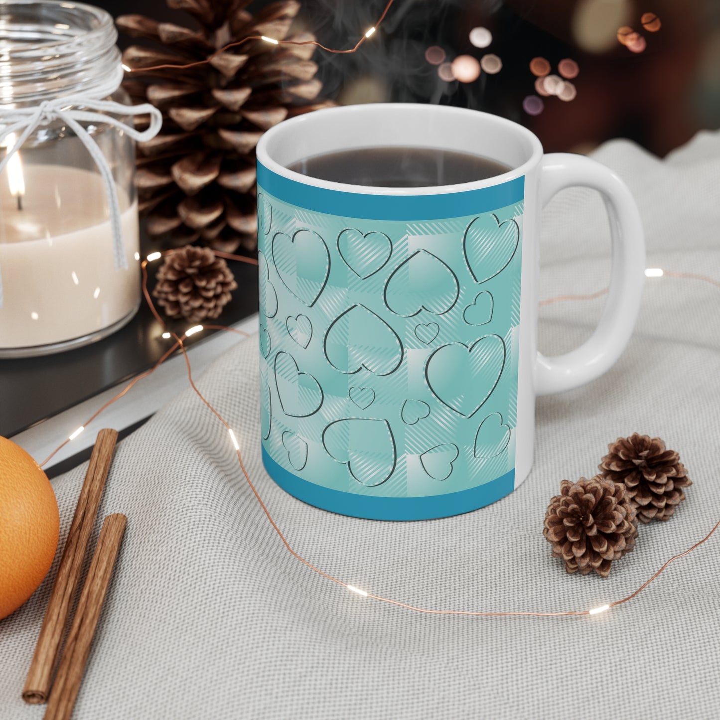 Blue Buffalo Plaid Ceramic Mug 11oz