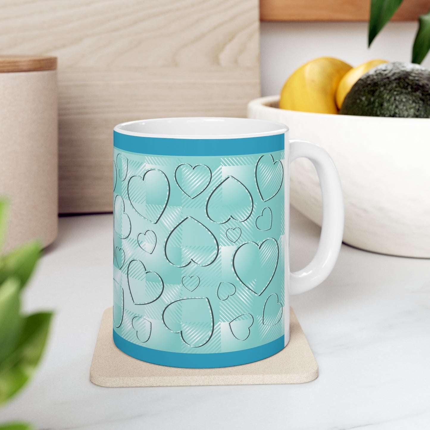 Blue Buffalo Plaid Ceramic Mug 11oz