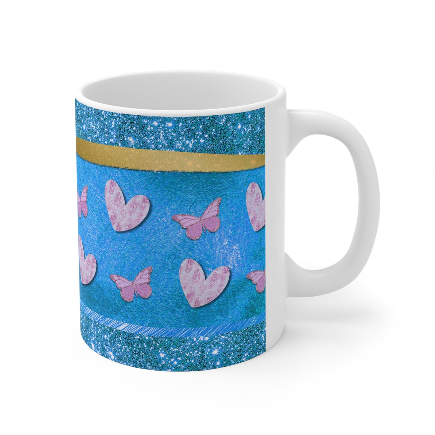 Hearts and Butterflies Ceramic Mug 11oz