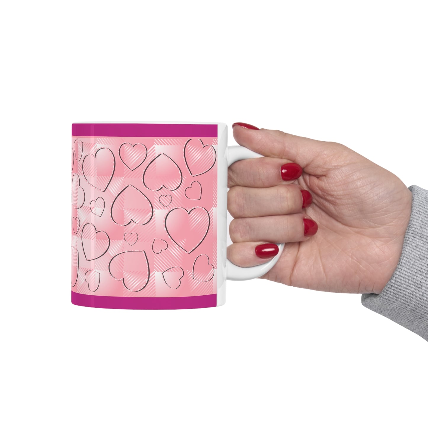 Pink Buffalo Plaid Ceramic Mug 11oz