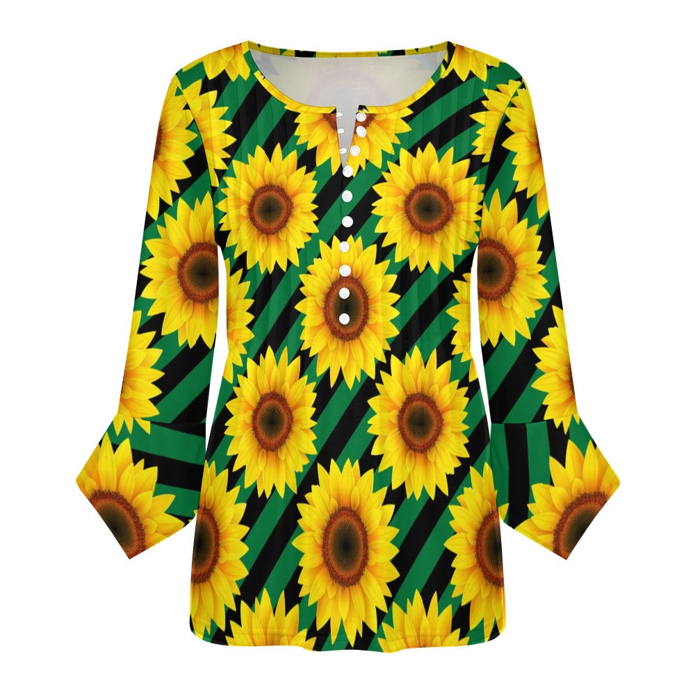 Sunflower Ruffled Petal Sleeve Top