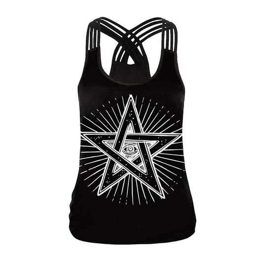 Star Criss Cross Back Tank Top
