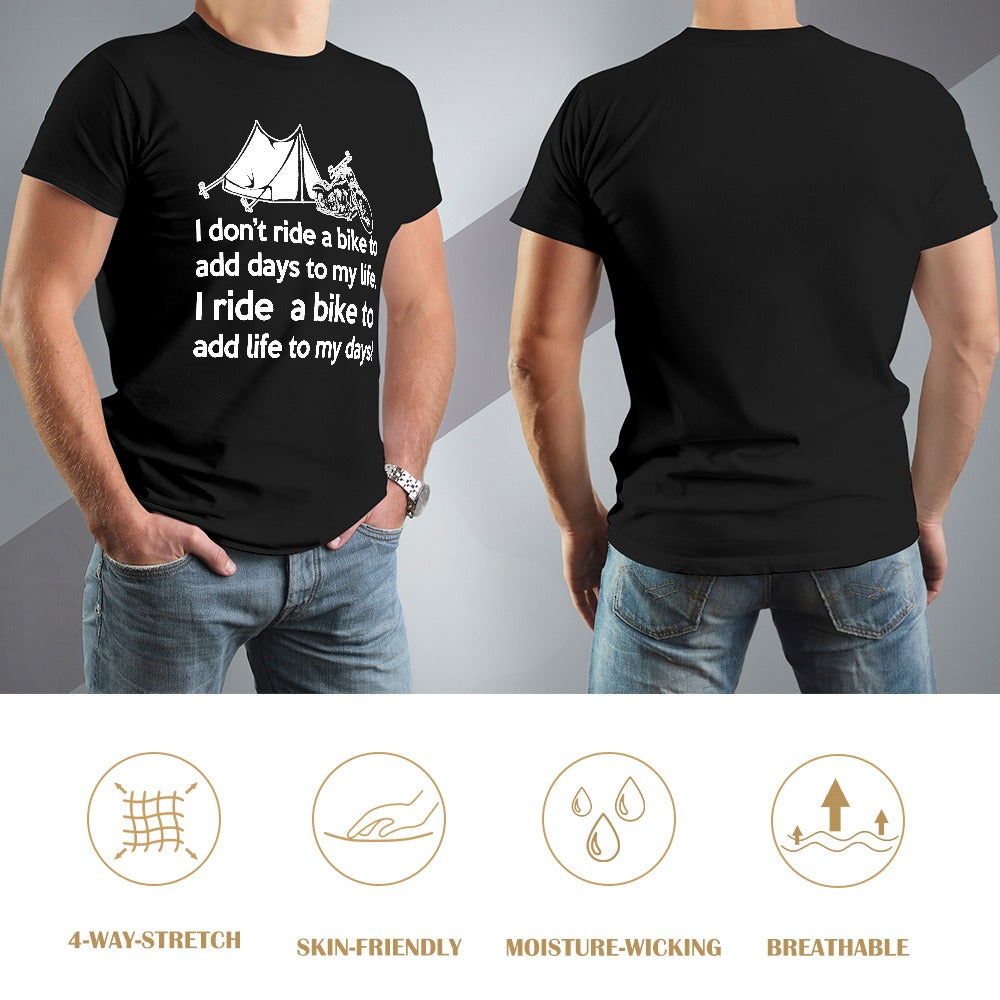 I Ride To Add Life To My Days Men's T-shirt 100% Cotton