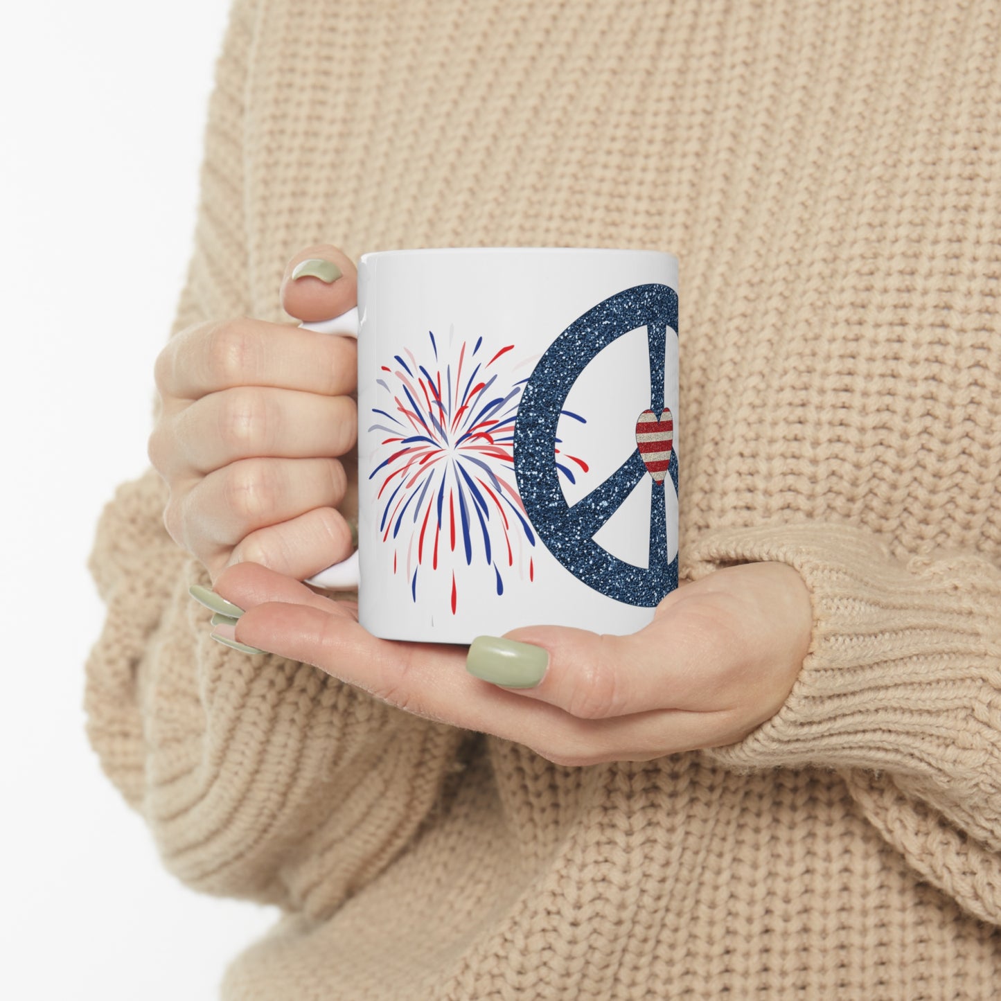 Patriotic Peace Ceramic Mug 11oz