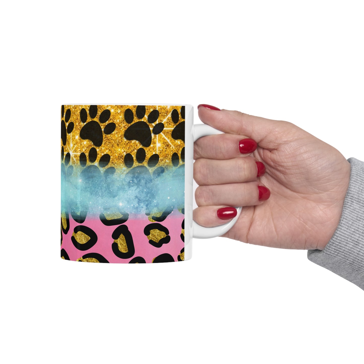 Paws and Animal Print Ceramic Mug 11oz