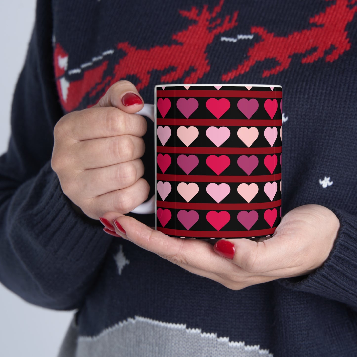 Hearts Ceramic Mug 11oz