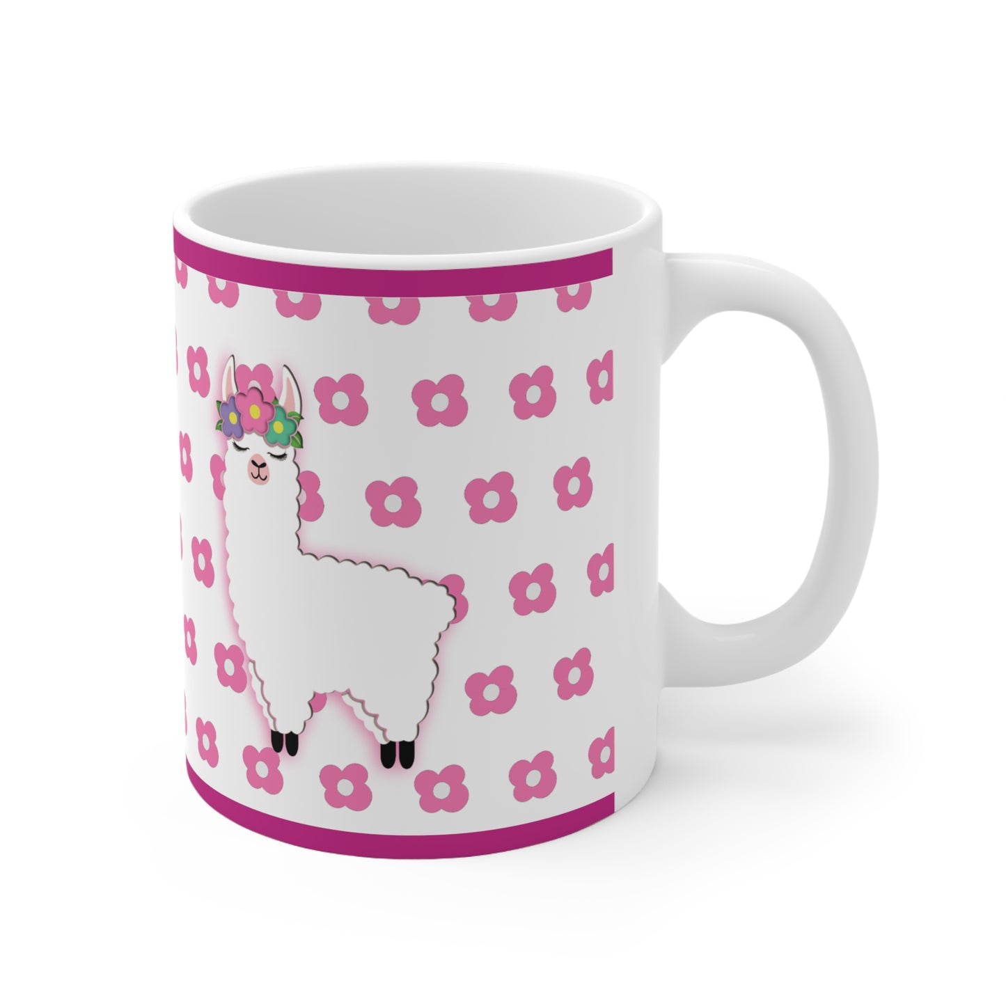 Floral Llama Ceramic Mug 11oz