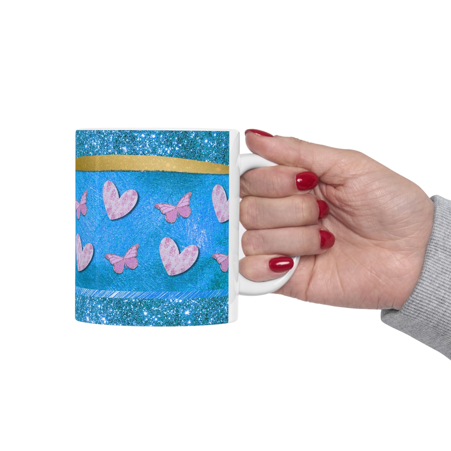 Hearts and Butterflies Ceramic Mug 11oz