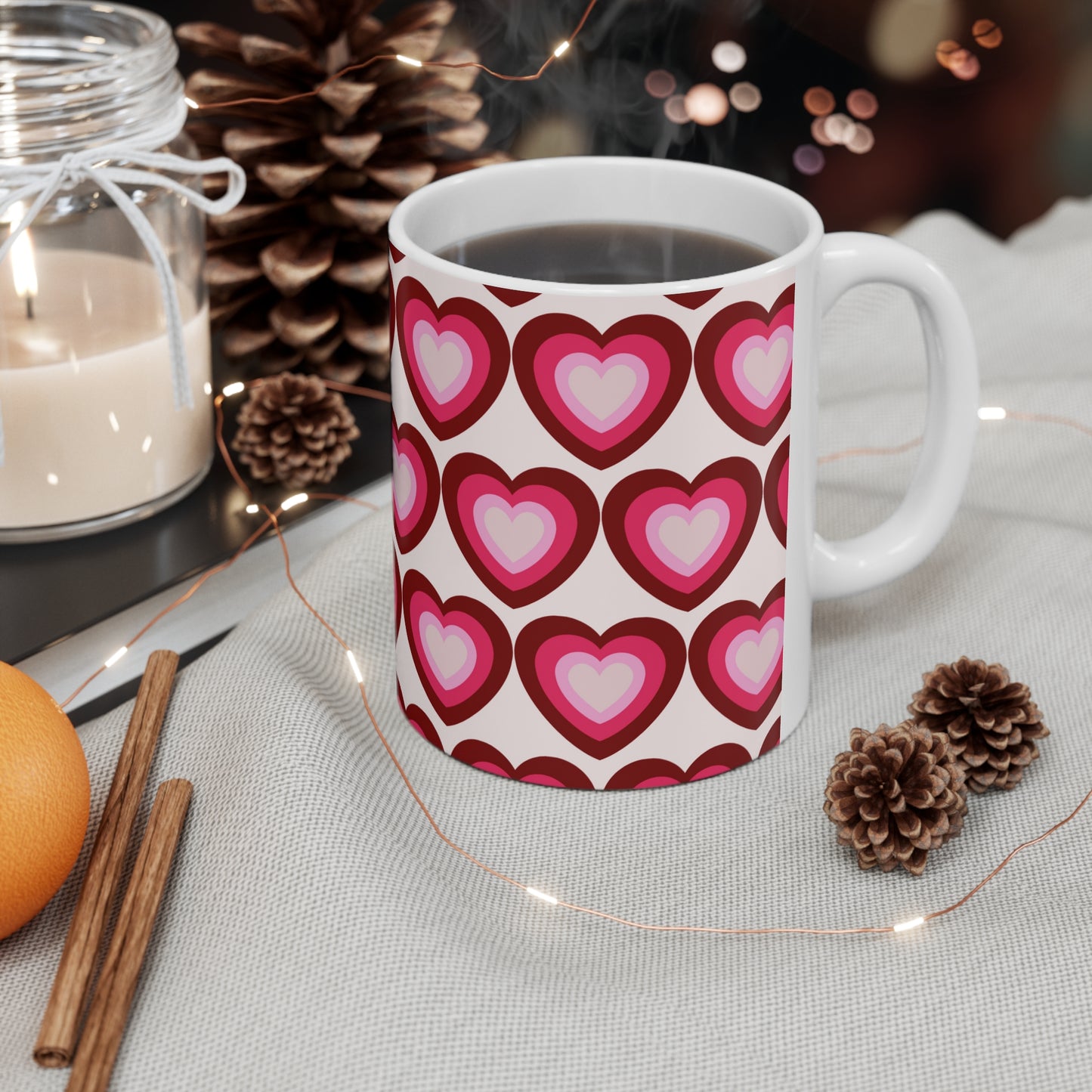 Hearts Ceramic Mug 11oz