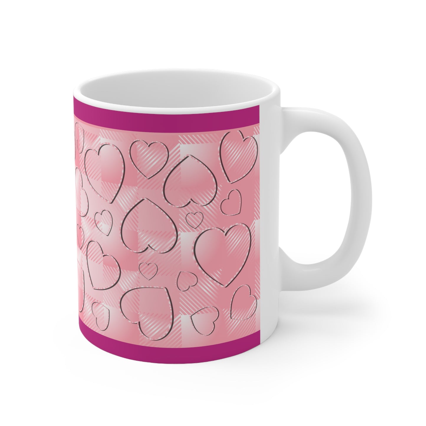Pink Buffalo Plaid Ceramic Mug 11oz