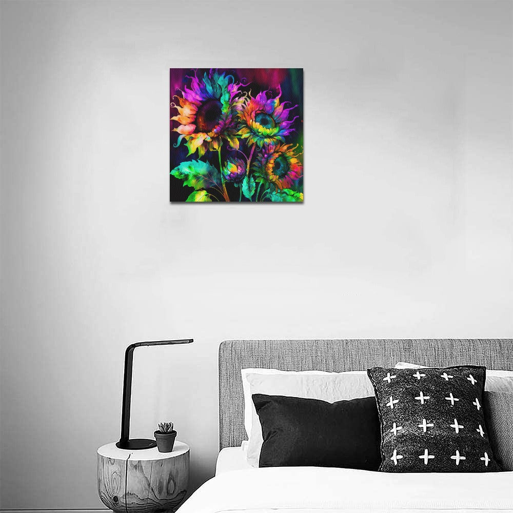 Tie Dye Sunflowers Canvas Print