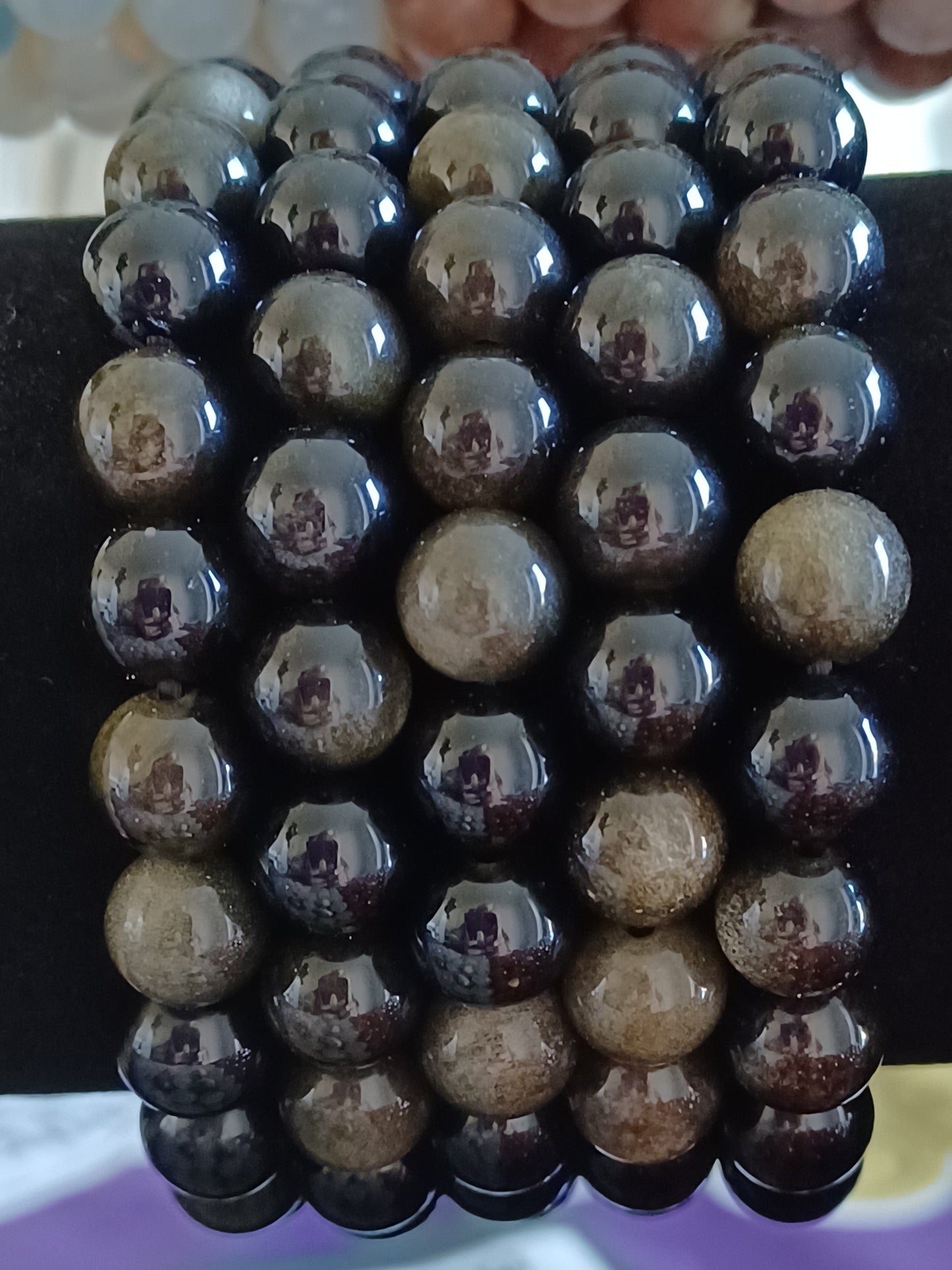 Obsidian Natural Stone Stretch Bracelet