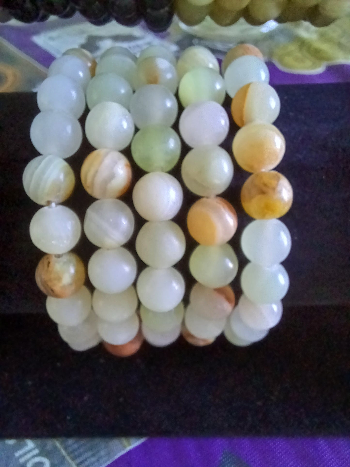 Green Onyx Natural Stone Stretch Bracelet