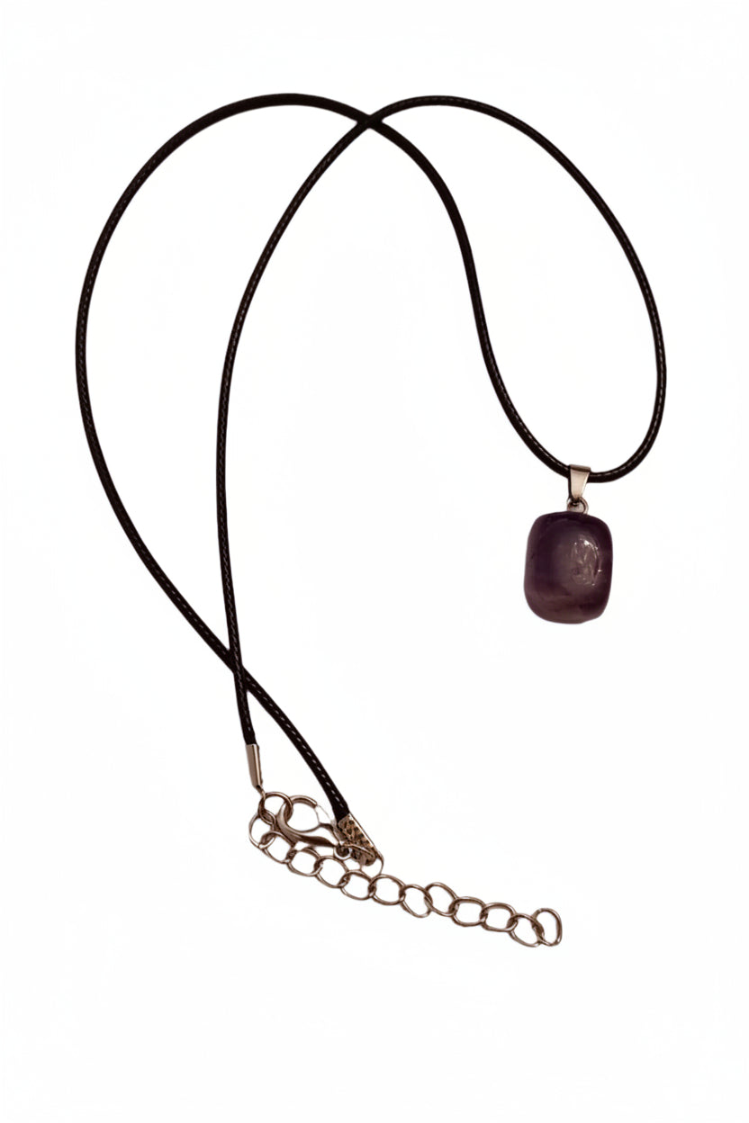 Amethyst Pendant with Paracord Necklace