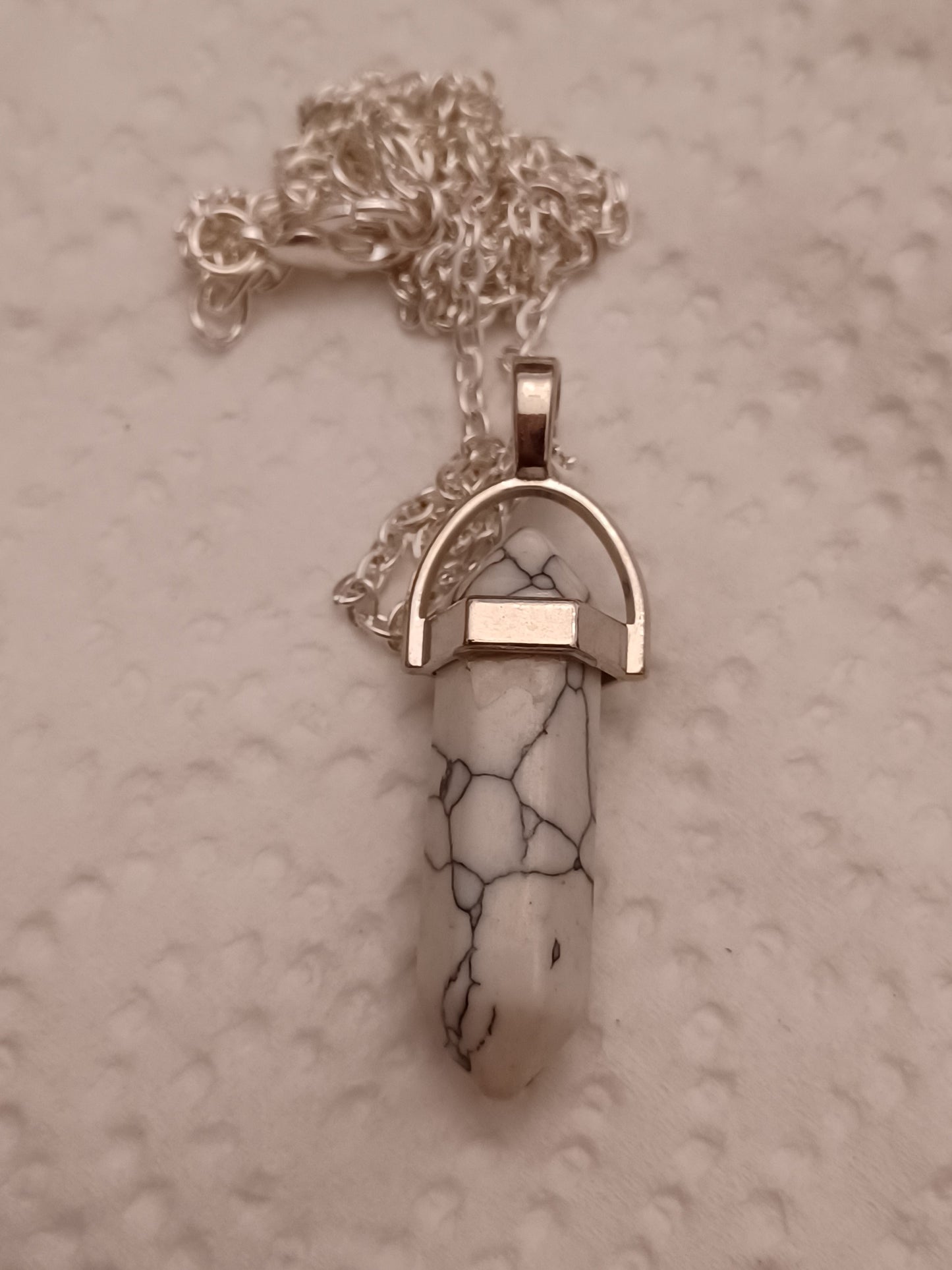 Magnesite Bullet Pendant Necklace