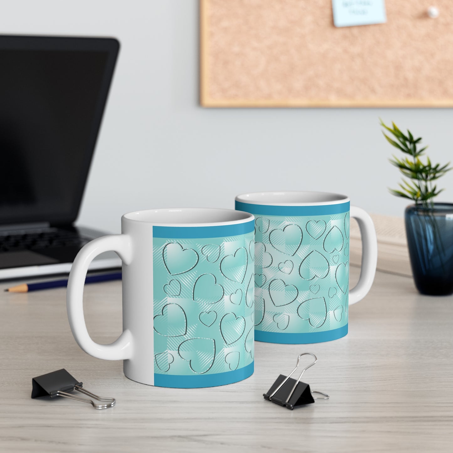 Blue Buffalo Plaid Ceramic Mug 11oz