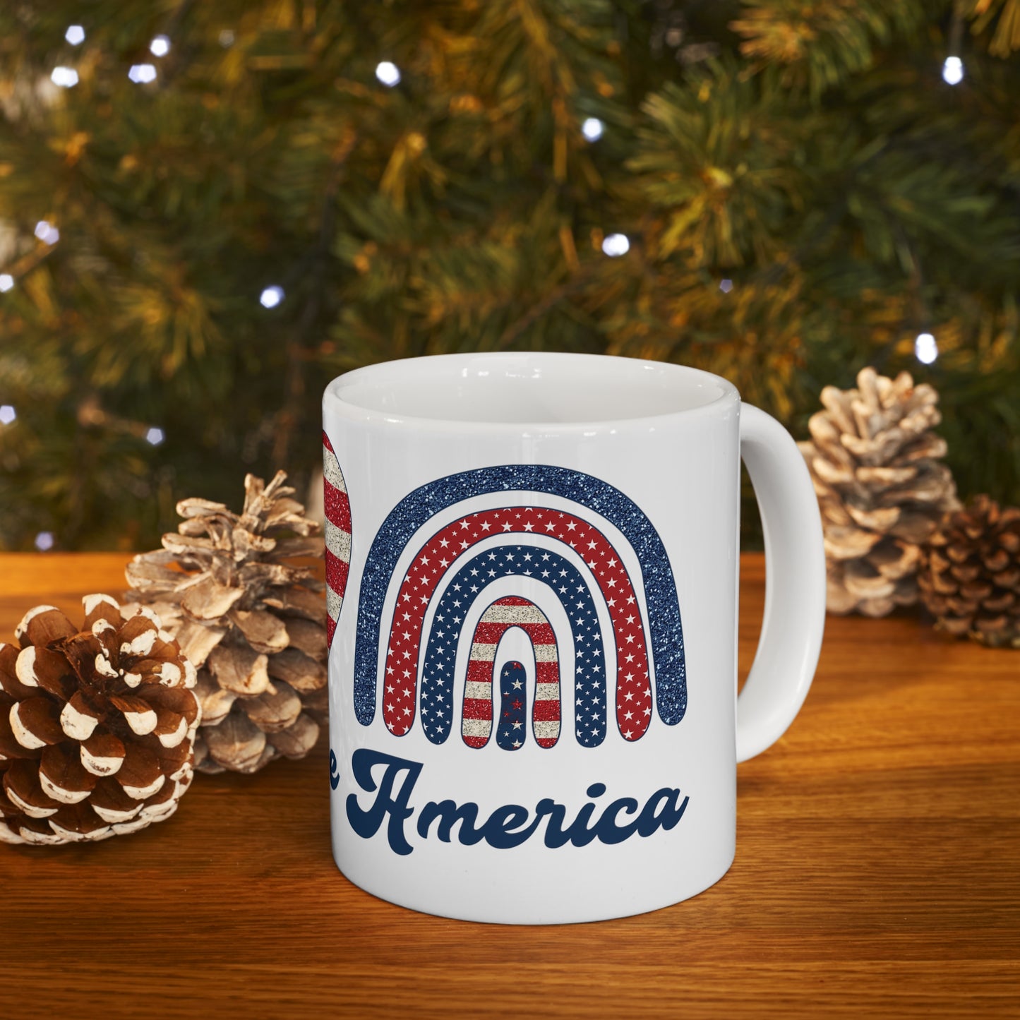 Peace Love America Ceramic Mug 11oz