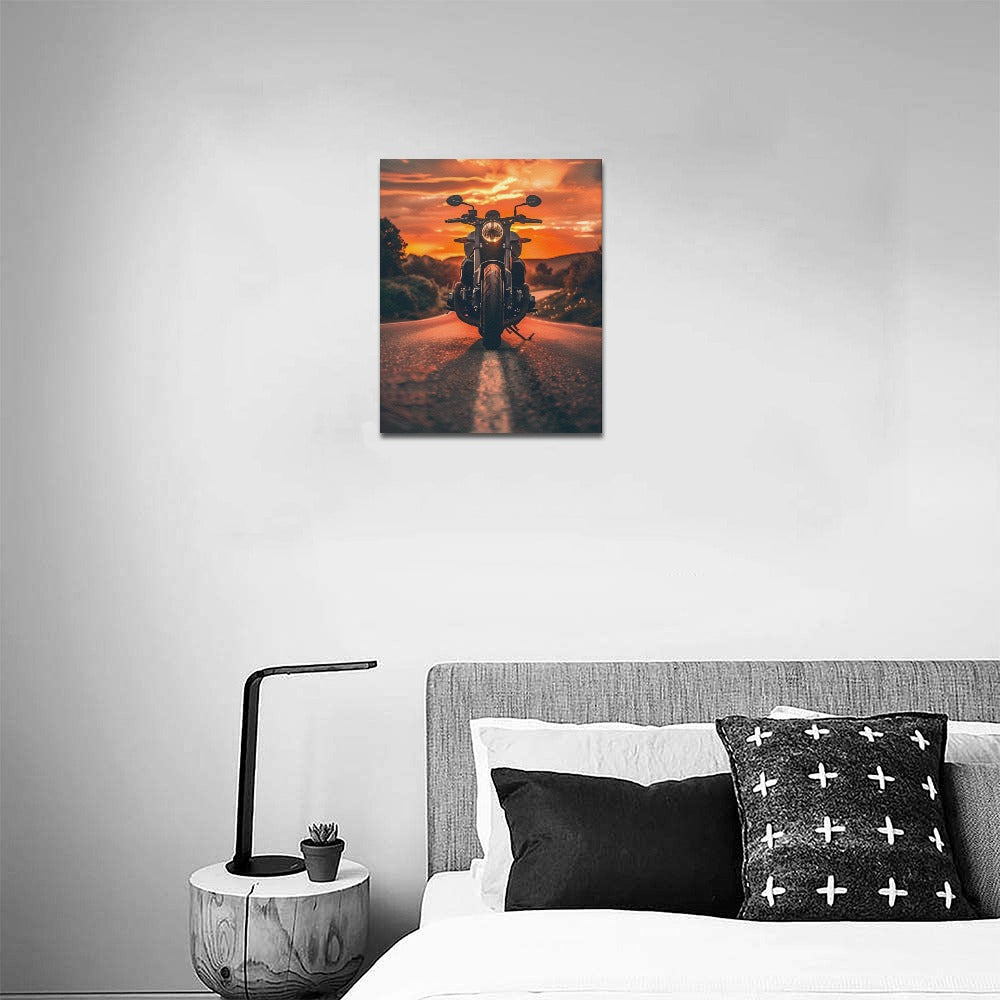 Motorcycle Framed Canvas Print
