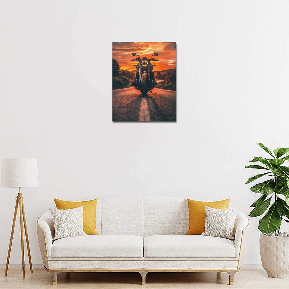 Motorcycle Framed Canvas Print