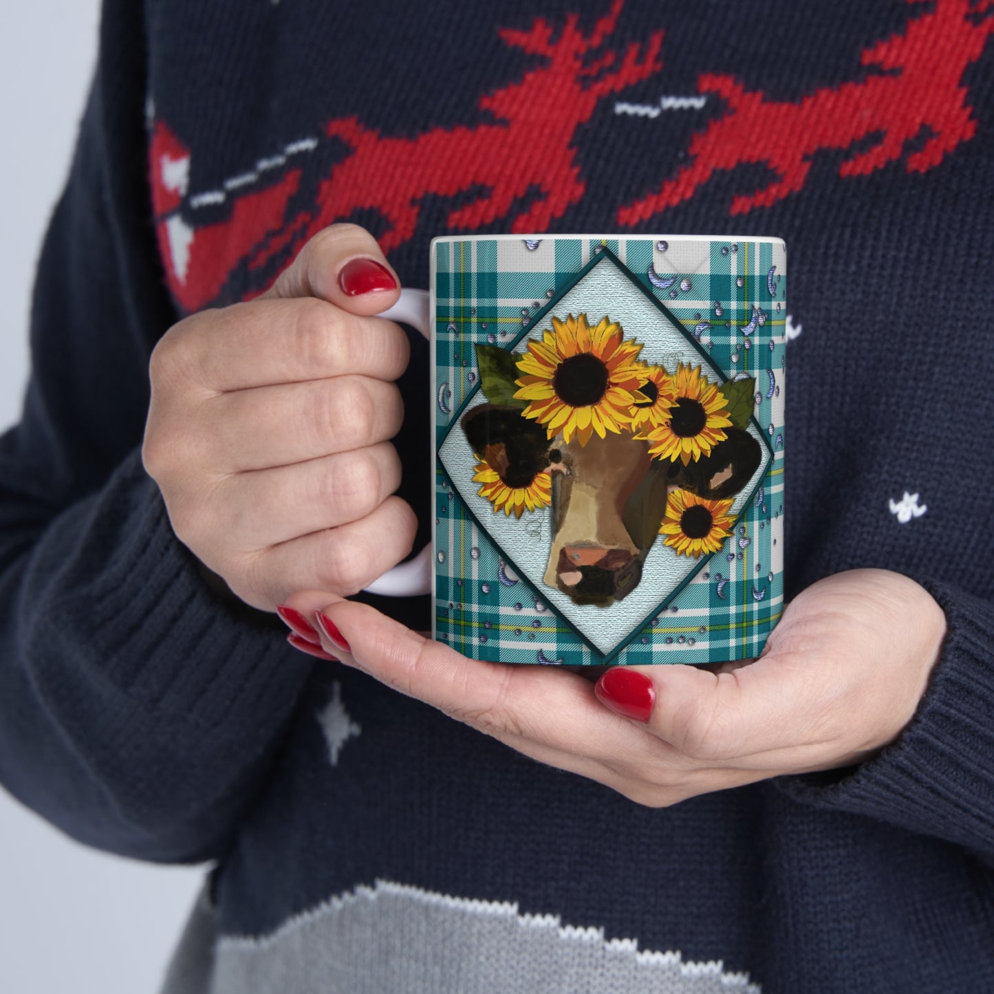 Farmhouse Cow Ceramic Mug 11oz