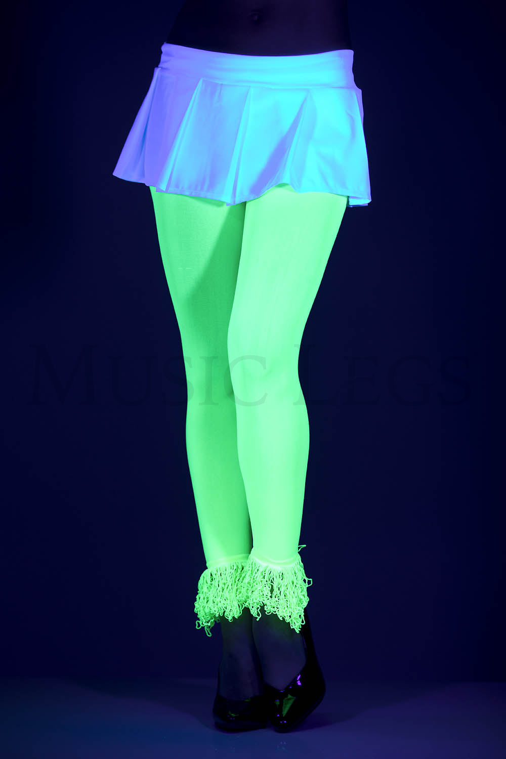 Neon Green Fringed Leggings