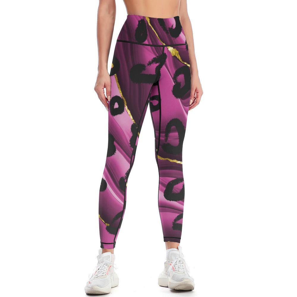 Animal Print Purple Women's Comfort Sports Yoga Pants