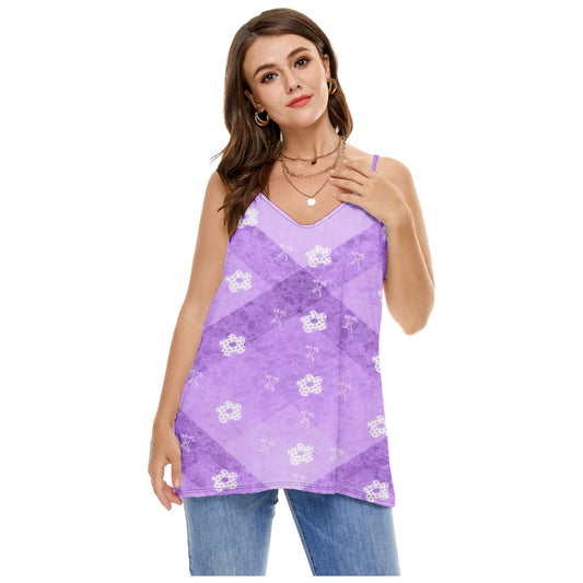Purple Floral Loose Summer Top