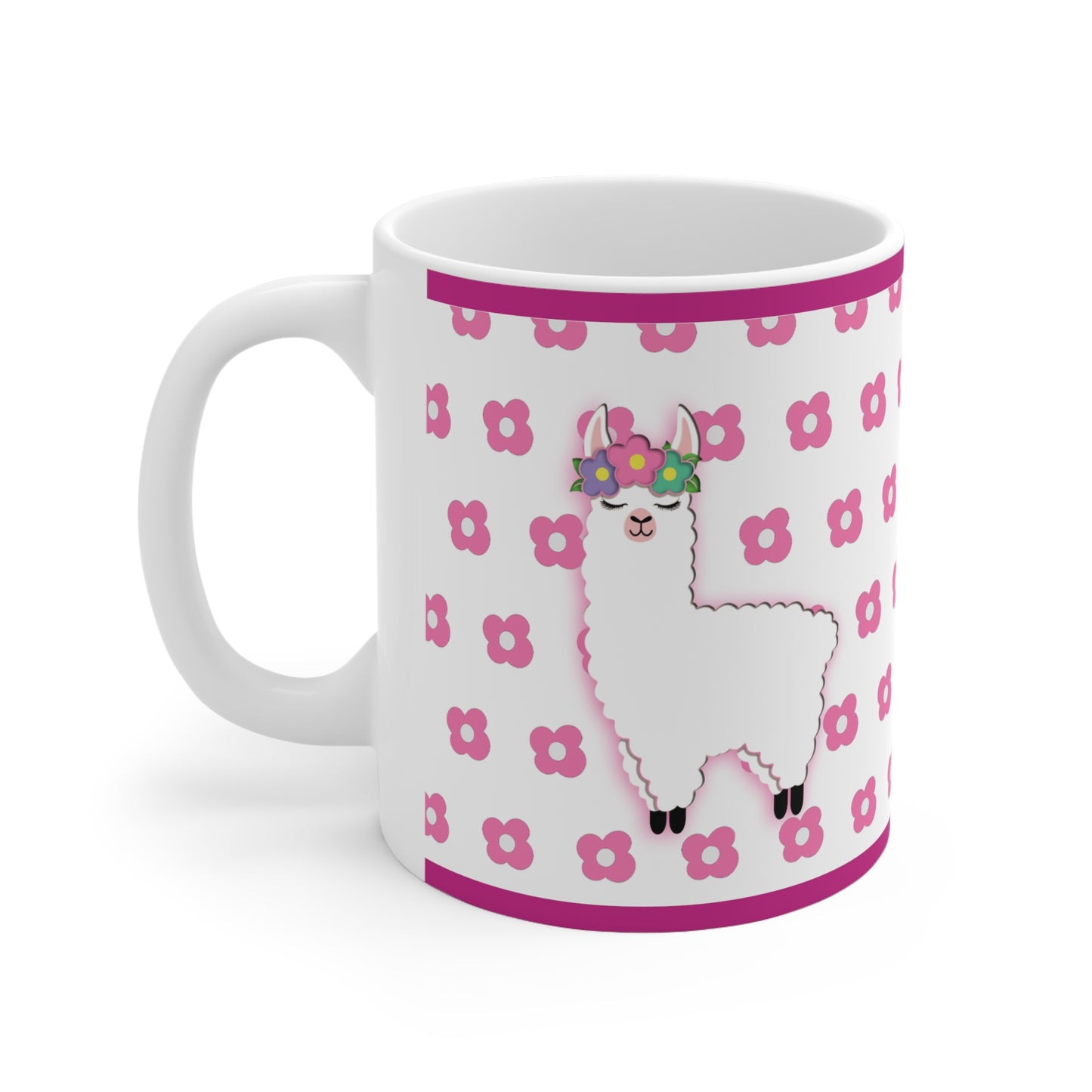 Floral Llama Ceramic Mug 11oz