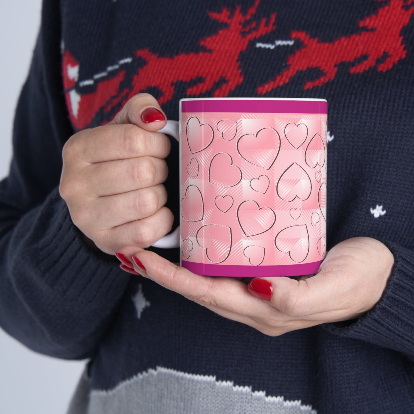 Pink Buffalo Plaid Ceramic Mug 11oz