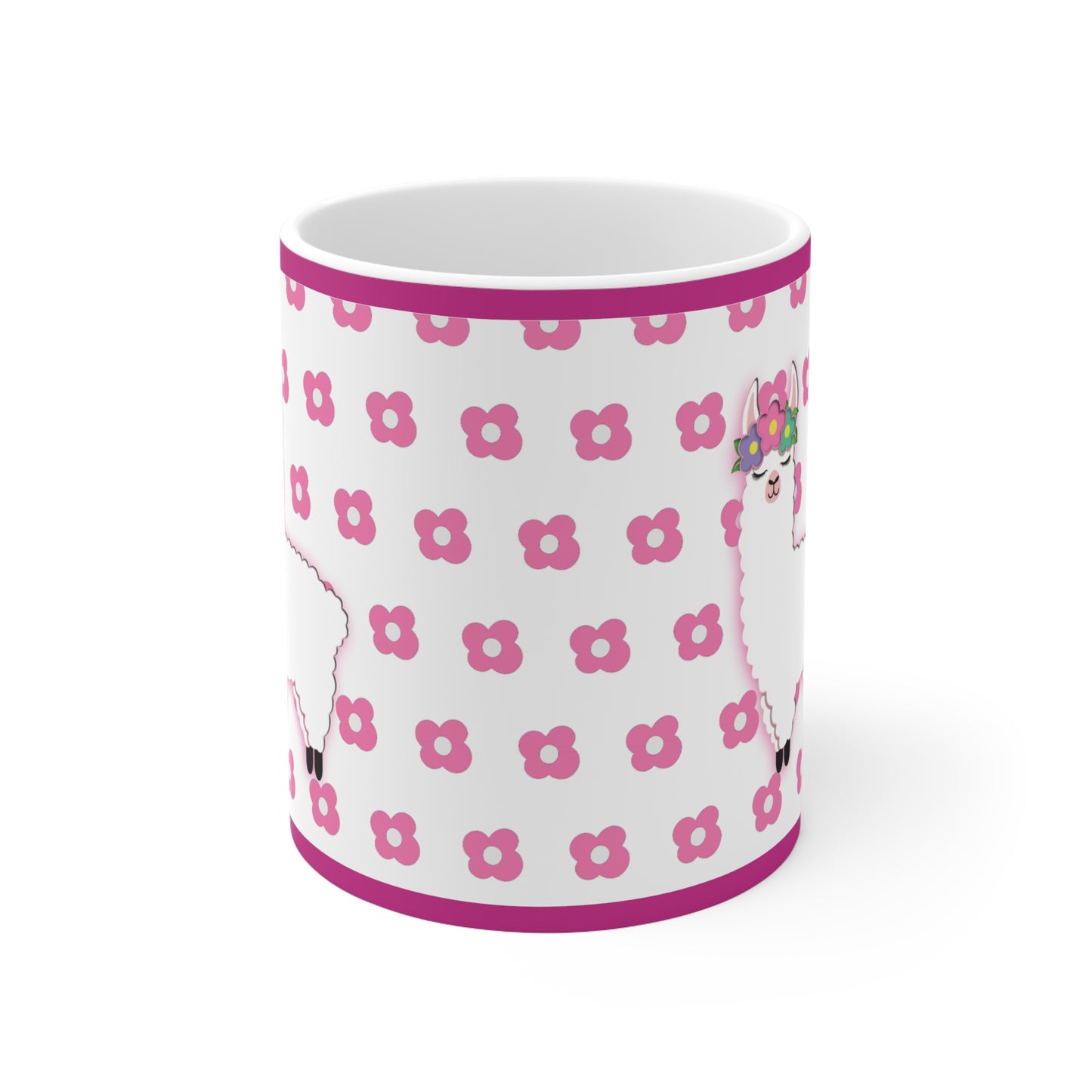 Floral Llama Ceramic Mug 11oz