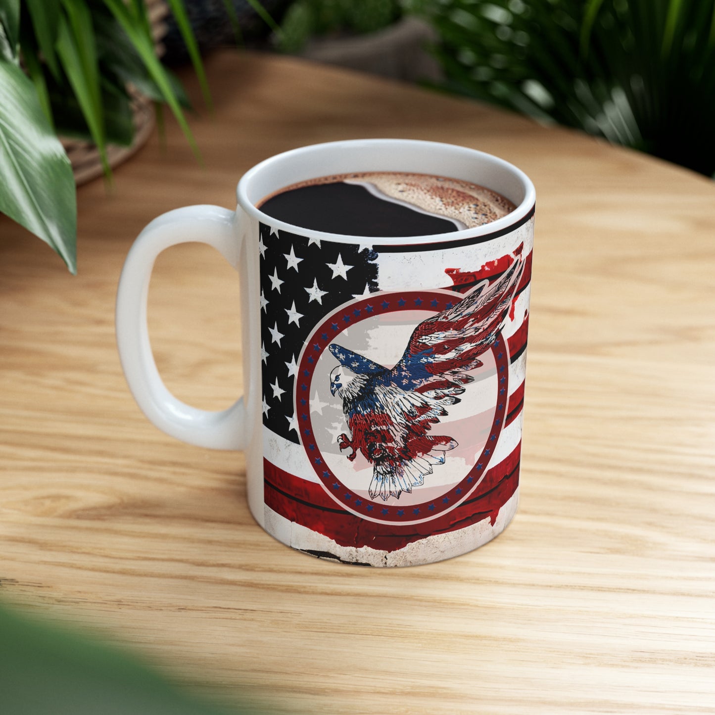 American Eagle and Flag Ceramic Mug 11oz