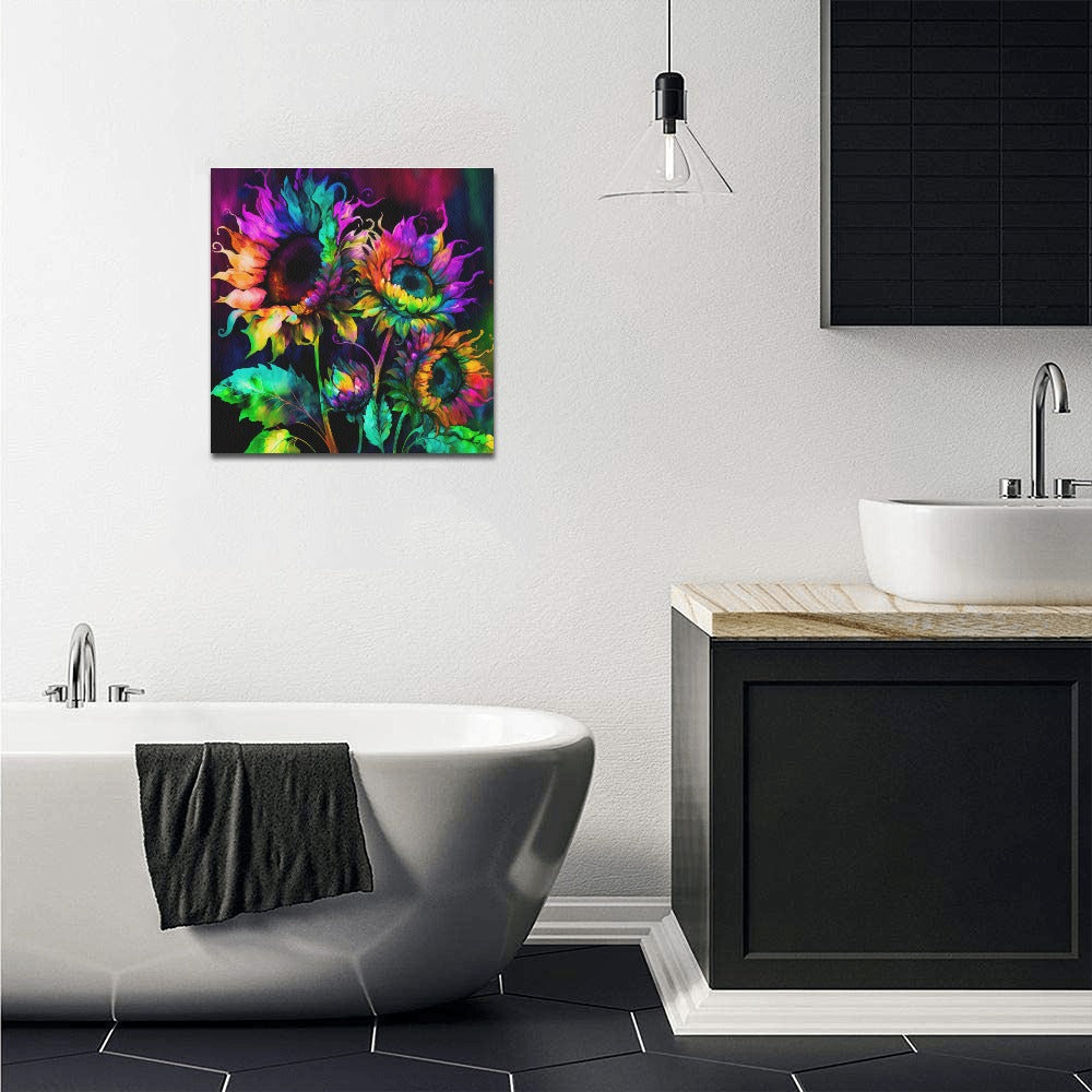 Tie Dye Sunflowers Canvas Print