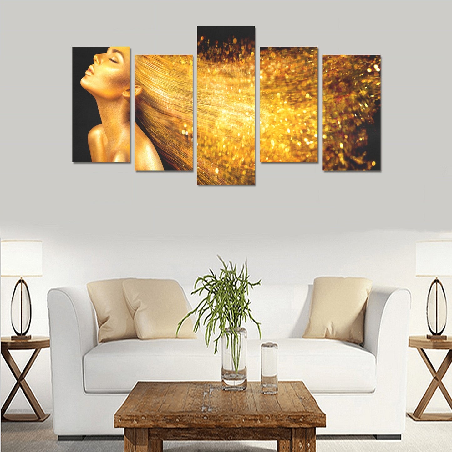 Golden Hair Canvas Wall Art Prints