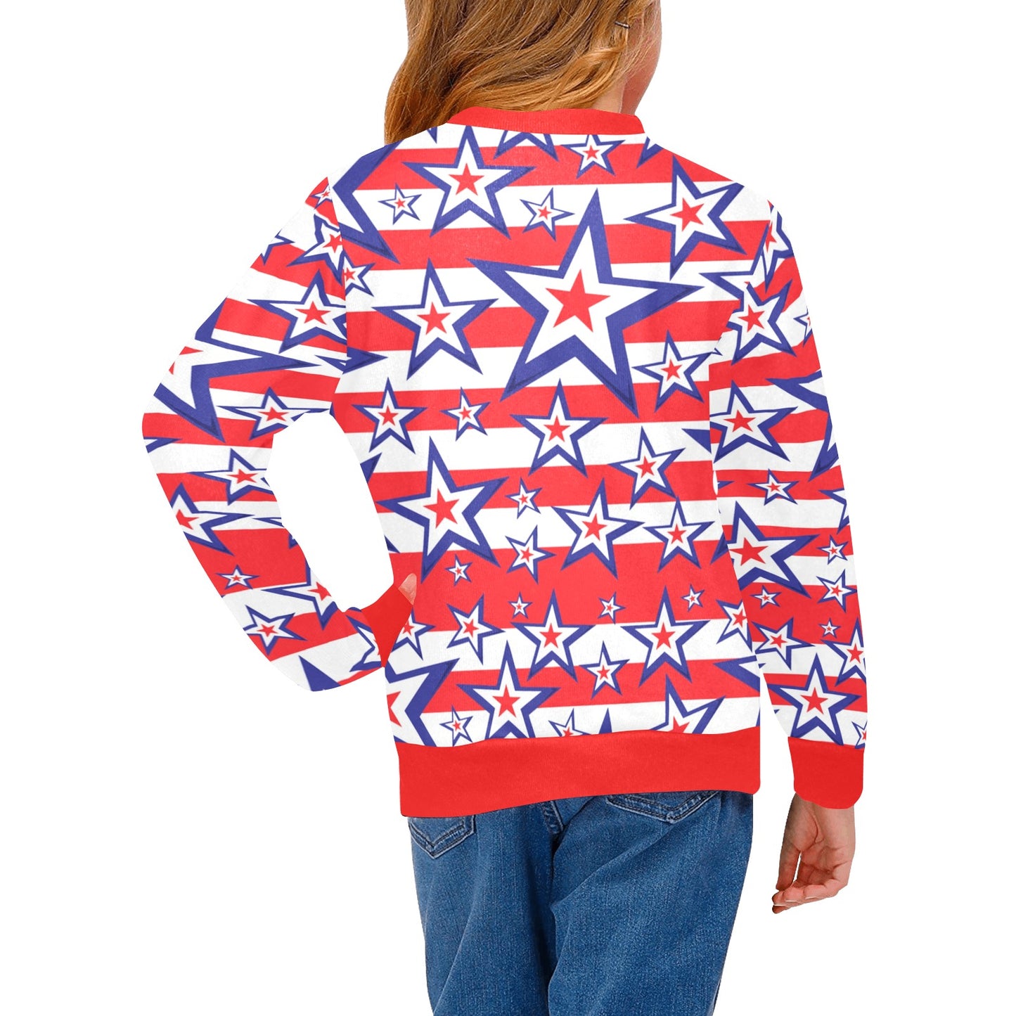 Girls' Star Patriotic Crew Neck Top (H49)